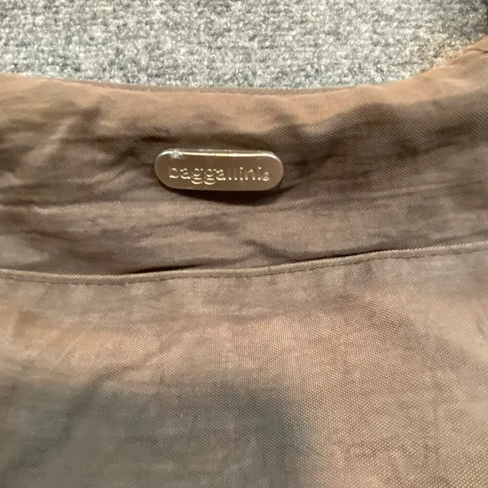 Baggallini Women Brown Nylon Large Hobo Shoulder Bag Adjustable Crossbody Purse